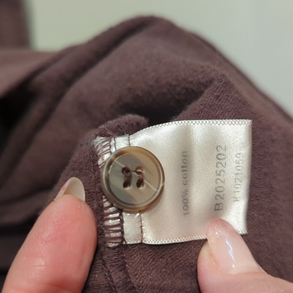 Kleen Brown Button Down Top Cotton Pockets Breathable Lagenlook Small Minimalist - Picture 6 of 13